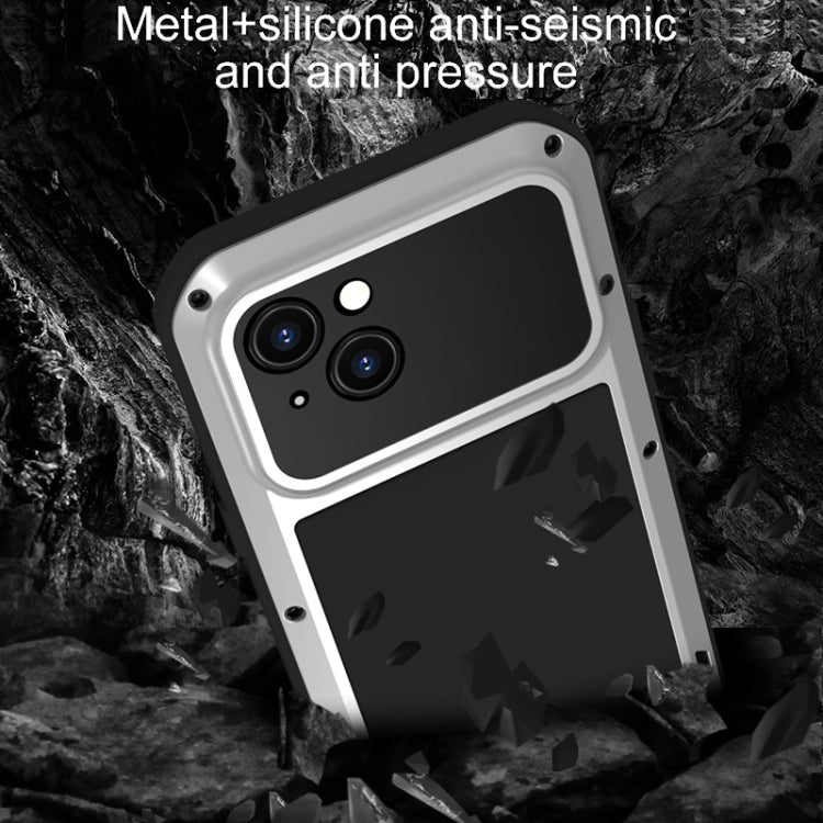 For iPhone 15 LOVE MEI Metal Shockproof Life Waterproof Dustproof Phone Case(Red) - iPhone 15 Cases by LOVE MEI | Online Shopping South Africa | PMC TechLife | Buy Now Pay Later Mobicred