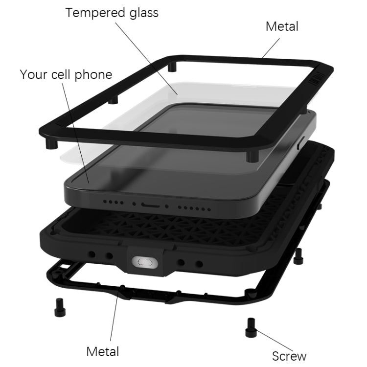 For iPhone 15 Pro LOVE MEI Metal Shockproof Life Waterproof Dustproof Phone Case(Yellow) - free shipping - PMC TechLife - Order now!