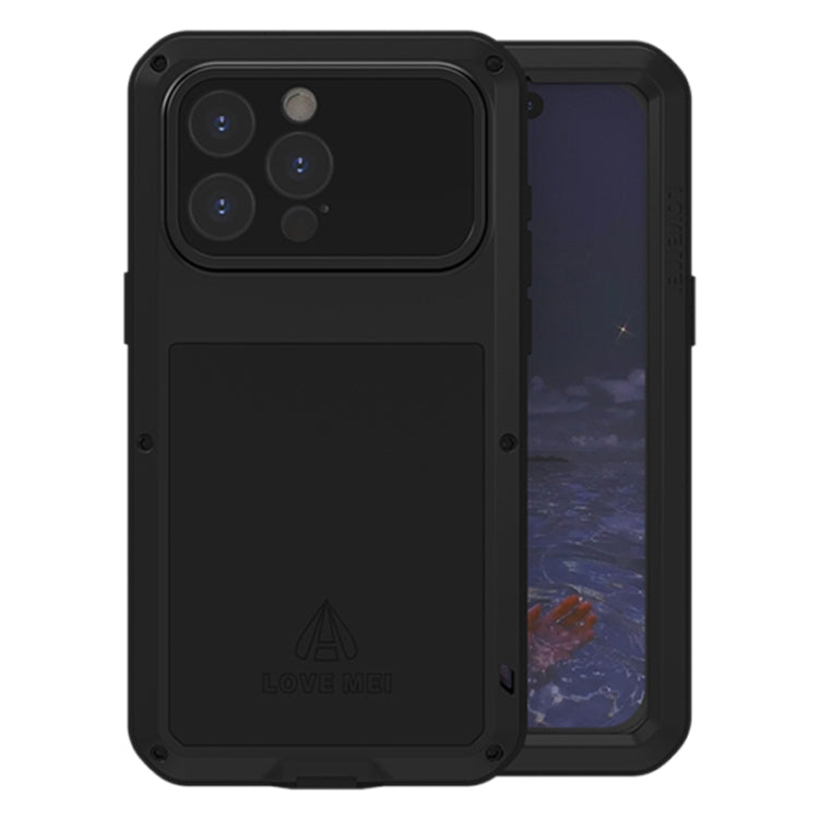 For iPhone 15 Pro Max LOVE MEI Metal Shockproof Life Waterproof Dustproof Phone Case(Black) - iPhone 15 Pro Max Cases by LOVE MEI | Online Shopping South Africa | PMC Jewellery | Buy Now Pay Later Mobicred