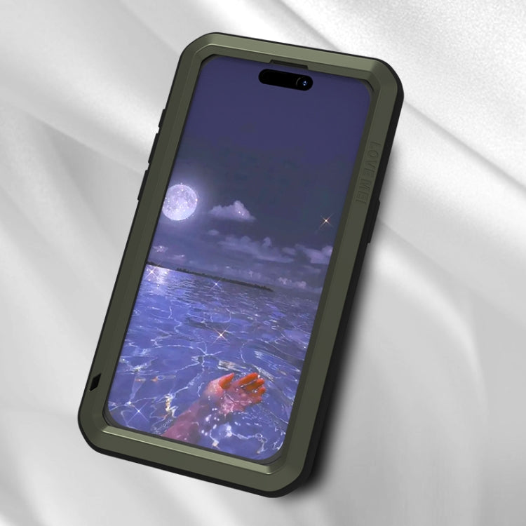 For iPhone 15 Pro Max LOVE MEI Metal Shockproof Life Waterproof Dustproof Phone Case(Black) - iPhone 15 Pro Max Cases by LOVE MEI | Online Shopping South Africa | PMC Jewellery | Buy Now Pay Later Mobicred