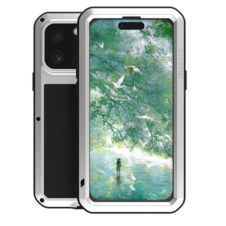 For iPhone 16 Pro Max LOVE MEI Metal Shockproof Life Waterproof Dustproof Phone Case(Silver) - iPhone 16 Pro Max Tempered Glass by LOVE MEI | Online Shopping South Africa | PMC Jewellery | Buy Now Pay Later Mobicred