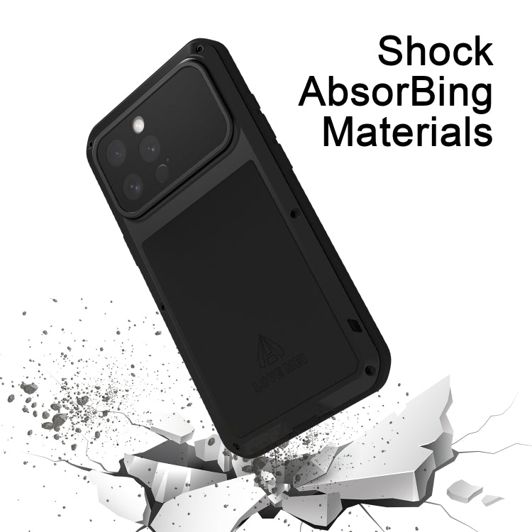 For iPhone 16 Pro Max LOVE MEI Metal Shockproof Life Waterproof Dustproof Phone Case(Yellow) - free shipping - PMC Jewellery - Order now!