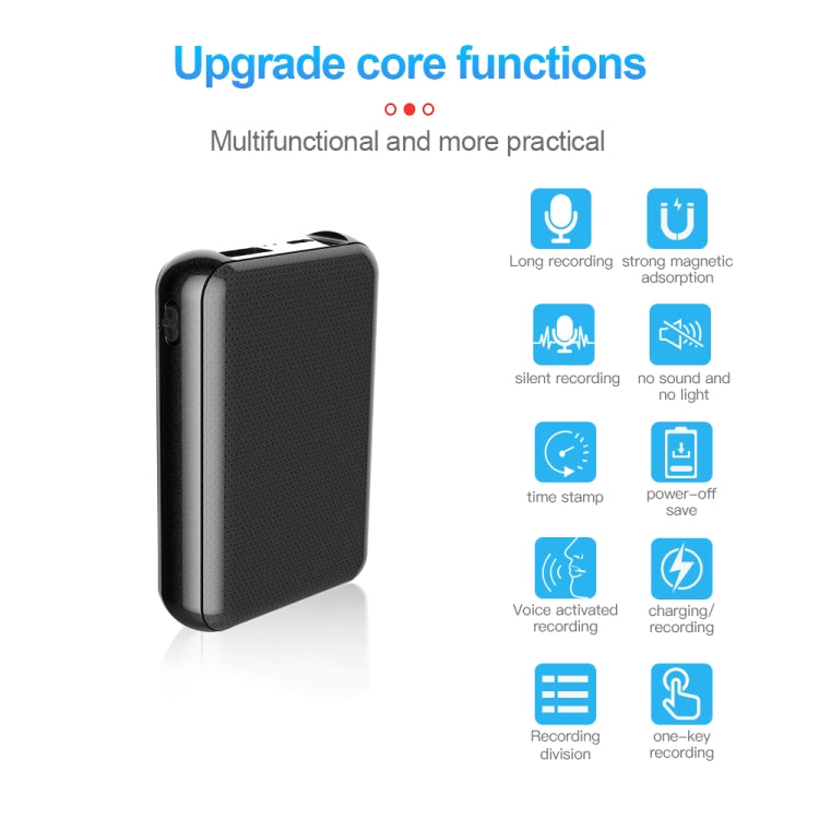 JNN Q75 Magnetic Smart Voice Recorder, Memory:8GB(Black) - free shipping - PMC TechLife - Order now!