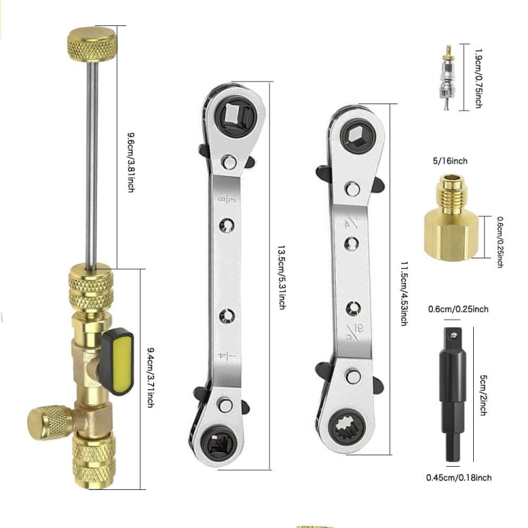 15pcs / Set Air Conditioning Valve Core Disassembly Tool with Rrepair Wrench & Valve Core - Air Conditioning System by PMC TechLife | Online Shopping South Africa | PMC TechLife | Buy Now Pay Later Mobicred