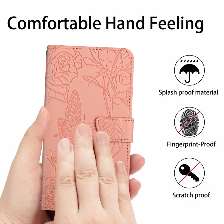 For Google Pixel 9 Skin Feel Butterfly Embossed Flip Leather Phone Case(Pink) - Google Cases by PMC TechLife | Online Shopping South Africa | PMC TechLife | Buy Now Pay Later Mobicred