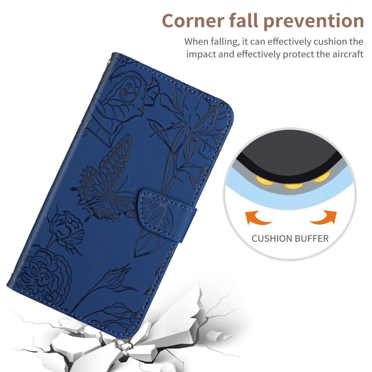 For Google Pixel 9 Pro Skin Feel Butterfly Embossed Flip Leather Phone Case(Blue) - Google Cases by PMC TechLife | Online Shopping South Africa | PMC TechLife | Buy Now Pay Later Mobicred