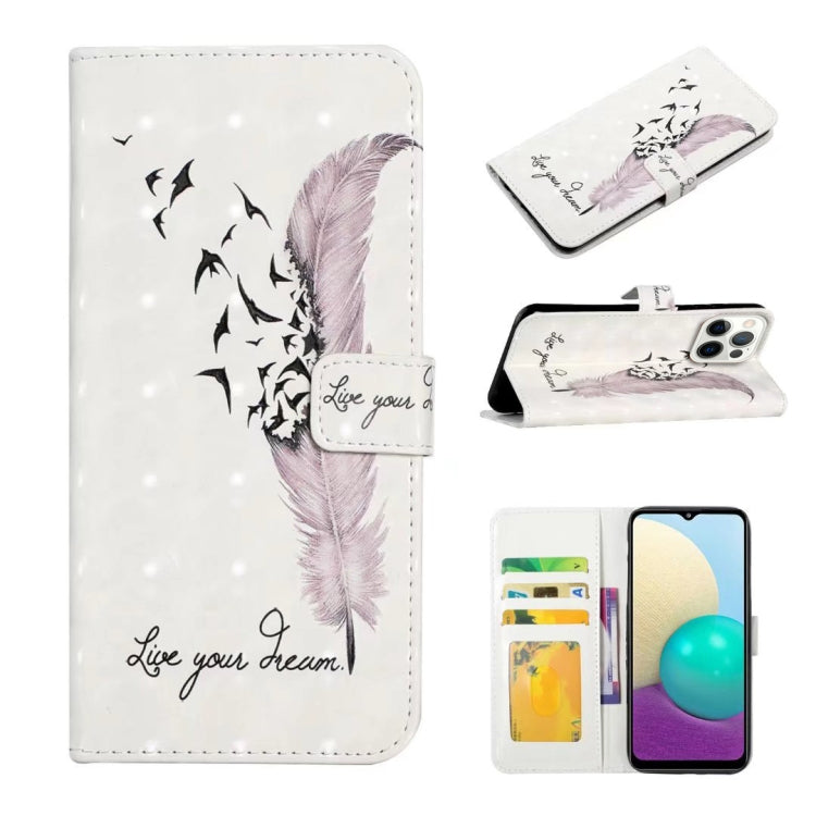 For iPhone 16 Pro Oil Embossed 3D Drawing Leather Phone Case(Feather) - iPhone 16 Pro Cases by PMC Jewellery | Online Shopping South Africa | PMC Jewellery | Buy Now Pay Later Mobicred