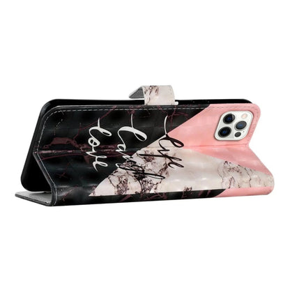 For iPhone 16 Pro Max Oil Embossed 3D Drawing Leather Phone Case(Stitching Marble) - iPhone 16 Pro Max Cases by PMC Jewellery | Online Shopping South Africa | PMC Jewellery | Buy Now Pay Later Mobicred