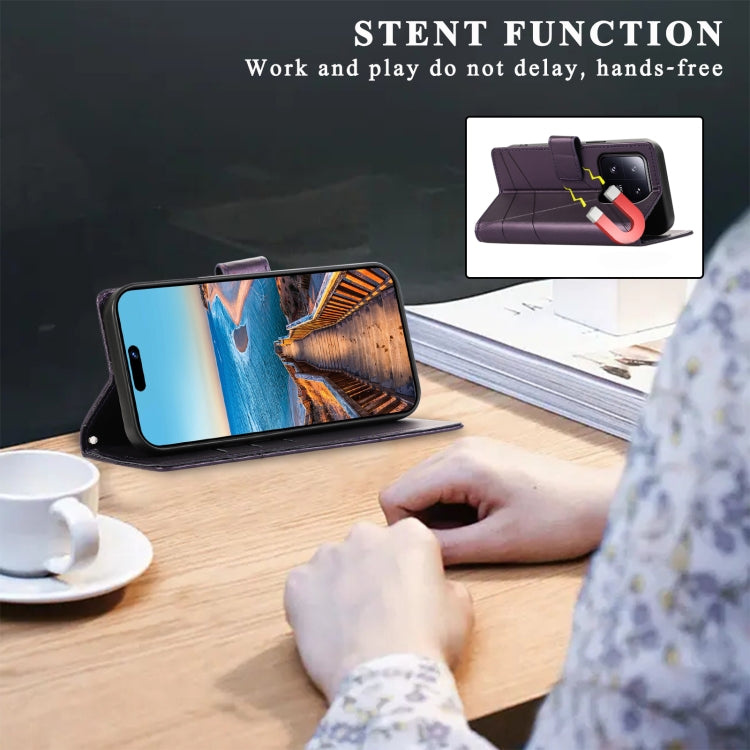 For Xiaomi 13 Pro PU Genuine Leather Texture Embossed Line Phone Case(Purple) - 13 Pro Cases by PMC TechLife | Online Shopping South Africa | PMC TechLife | Buy Now Pay Later Mobicred