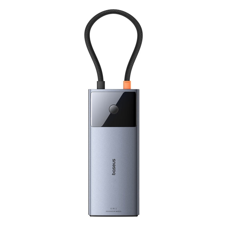 Baseus Metal Gleam Series II 6 in 1 Type-C to 1xHDMI+2xType-C+2xUSB+1xRJ45 HUB Docking Station(Space Grey) - USB HUB by Baseus | Online Shopping South Africa | PMC Jewellery