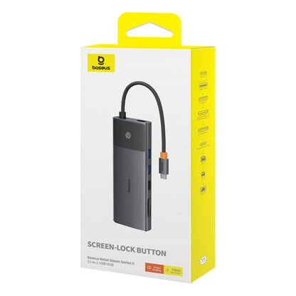 Baseus Metal Gleam Series II 11 in 1 Type-C to 2xHDMI+1xDP+4xUSB+1xType-C+1xRJ45+1xSD/TF HUB Docking Station(Black) - USB HUB by Baseus | Online Shopping South Africa | PMC Jewellery