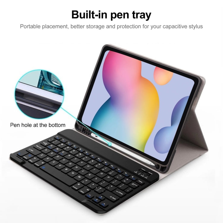 For Samsung Galaxy Tab S9 FE Square Cap Bluetooth Keyboard Leather Case with Pen Slot(Green) - Samsung Keyboard by PMC TechLife | Online Shopping South Africa | PMC TechLife