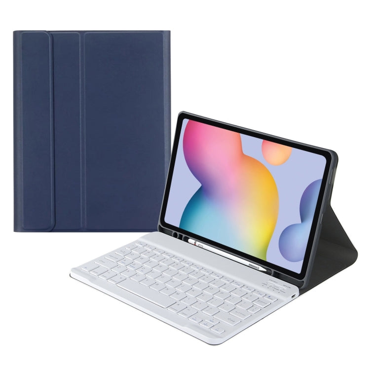 For Samsung Galaxy Tab S9 FE+ Square Cap Bluetooth Keyboard Leather Case with Pen Slot(Light Blue) - Samsung Keyboard by PMC TechLife | Online Shopping South Africa | PMC TechLife