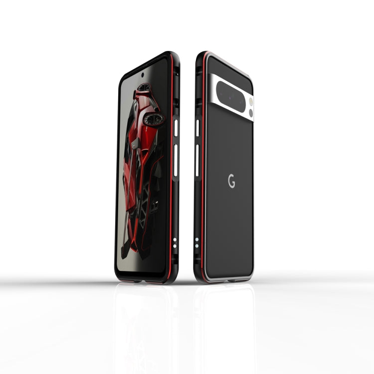 For Google Pixel 8 Pro Aurora Series Metal Frame Phone Case(Black Red) - Google Cases by PMC TechLife | Online Shopping South Africa | PMC TechLife | Buy Now Pay Later Mobicred