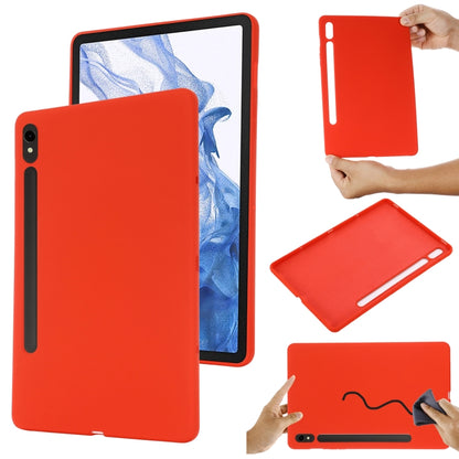 For Samsung Galaxy Tab S9 FE Pure Color Liquid Silicone Shockproof Tablet Case(Red) - Galaxy Tab S9 FE by PMC Jewellery | Online Shopping South Africa | PMC Jewellery | Buy Now Pay Later Mobicred