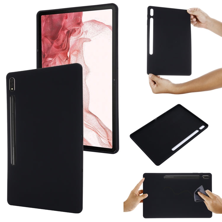 For Samsung Galaxy Tab S9 FE+ / S10+ Pure Color Liquid Silicone Shockproof Tablet Case(Black) - Galaxy Tab S9 FE+ by PMC Jewellery | Online Shopping South Africa | PMC Jewellery | Buy Now Pay Later Mobicred