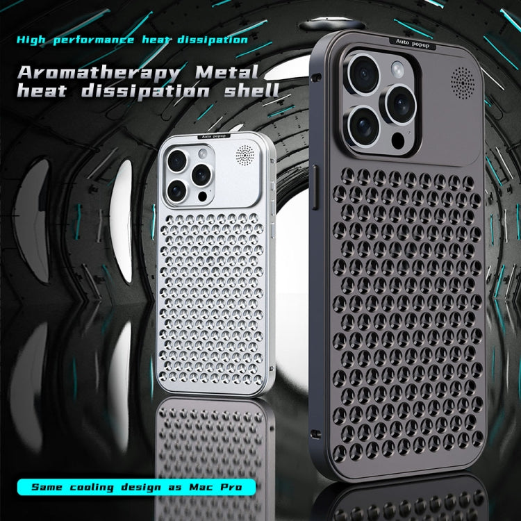 For iPhone 14 R-JUST RJ58 Aromatherapy Metal Cooling Phone Case(Silver) - iPhone 14 Cases by R-JUST | Online Shopping South Africa | PMC Jewellery | Buy Now Pay Later Mobicred