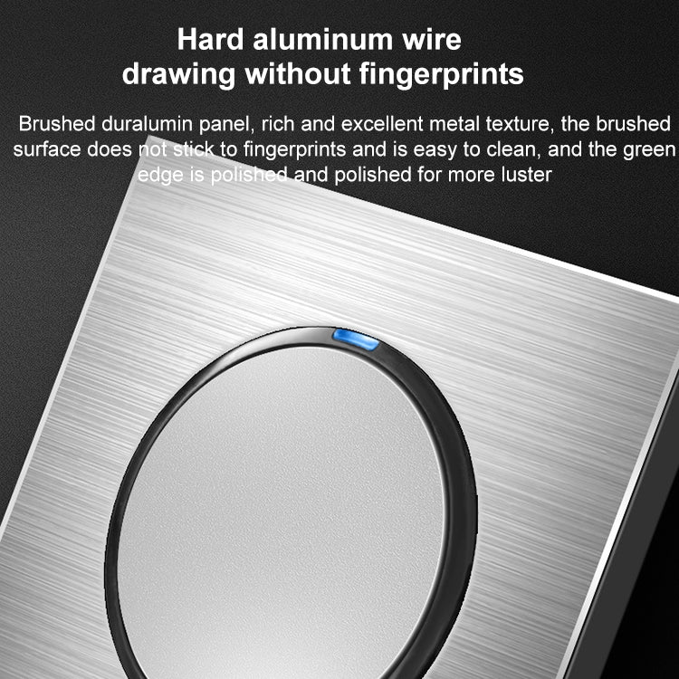 86mm Gray Aluminum Wire Drawing LED Switch Panel, Style:Five-hole USB Socket - free shipping - PMC Jewellery - Order now!
