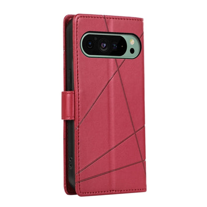 For Google Pixel 9 PU Genuine Leather Texture Embossed Line Phone Case(Red) - Google Cases by PMC Jewellery | Online Shopping South Africa | PMC Jewellery | Buy Now Pay Later Mobicred