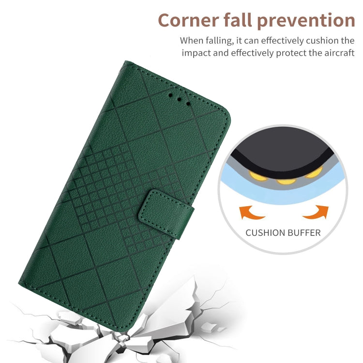 For iPhone 16e Rhombic Grid Texture Leather Phone Case(Green) - iPhone 16e Cases by PMC TechLife | Online Shopping South Africa | PMC TechLife | Buy Now Pay Later Mobicred