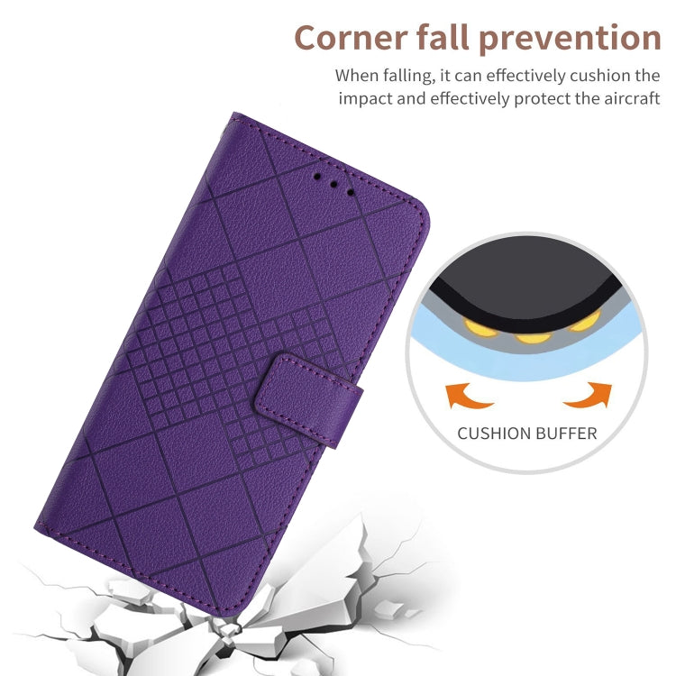 For iPhone 16 Pro Max Rhombic Grid Texture Leather Phone Case(Purple) - iPhone 16 Pro Max Cases by PMC Jewellery | Online Shopping South Africa | PMC Jewellery | Buy Now Pay Later Mobicred