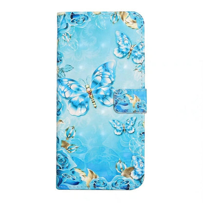 For OPPO A58 Oil Embossed 3D Drawing Leather Phone Case(Blue Butterflies) - OPPO Cases by PMC Jewellery | Online Shopping South Africa | PMC Jewellery