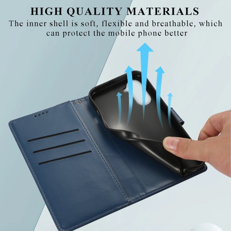 For Realme 10 Pro 5G PU Genuine Leather Texture Embossed Line Phone Case(Blue) - Realme Cases by PMC TechLife | Online Shopping South Africa | PMC TechLife | Buy Now Pay Later Mobicred