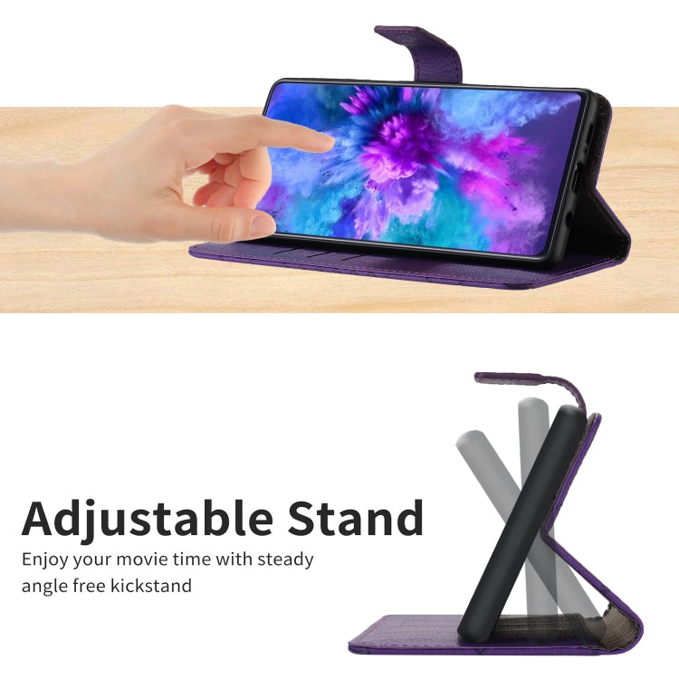 For Honor 200 Lite Rhombic Grid Texture Leather Phone Case(Purple) - Honor Cases by PMC TechLife | Online Shopping South Africa | PMC TechLife | Buy Now Pay Later Mobicred