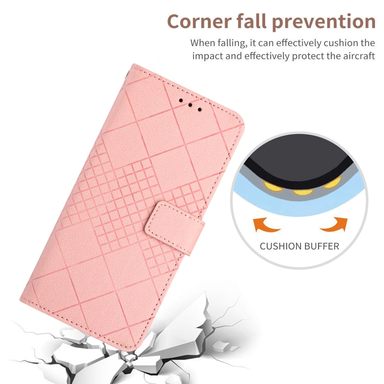 For Google Pixel 9 Pro Rhombic Grid Texture Leather Phone Case(Pink) - Google Cases by PMC TechLife | Online Shopping South Africa | PMC TechLife | Buy Now Pay Later Mobicred
