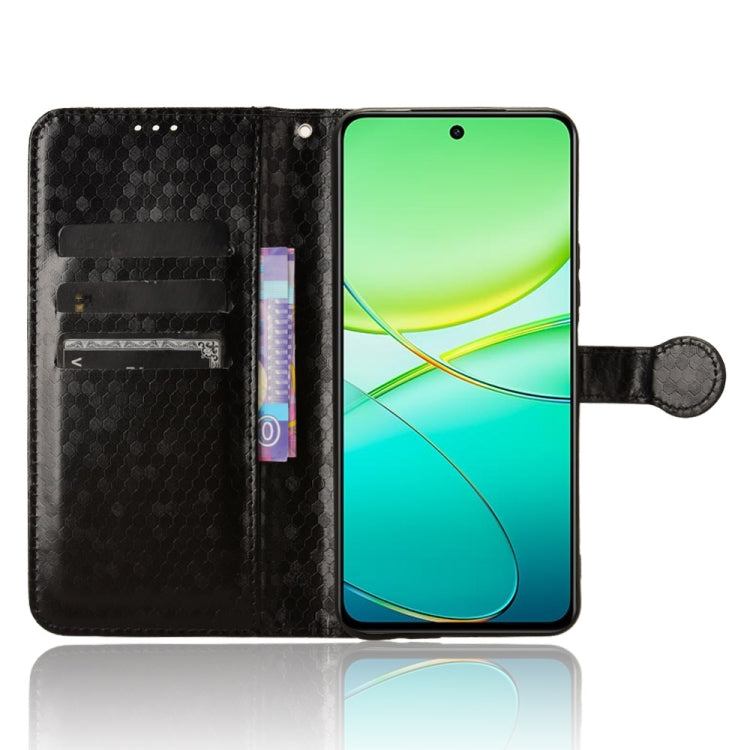 For vivo Y38 5G / Y200i Honeycomb Dot Texture Leather Phone Case(Black) - vivo Cases by PMC TechLife | Online Shopping South Africa | PMC TechLife | Buy Now Pay Later Mobicred