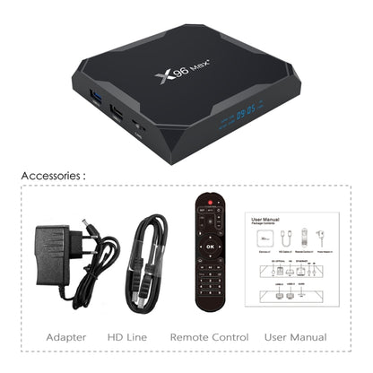 X96 max+ 4K Smart TV Box, Android 9.0, Amlogic S905X3 Quad-Core Cortex-A55,4GB+32GB, Support LAN, AV, 2.4G/5G WiFi, USBx2,TF Card, AU Plug - Amlogic S905 by PMC Jewellery | Online Shopping South Africa | PMC Jewellery | Buy Now Pay Later Mobicred