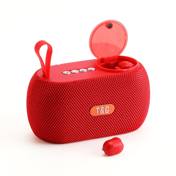 T&G TG810 2 in 1 Portable Outdoor Speaker + Mini Wireless Bluetooth Earphone(Red) - Mini Speaker by T&G | Online Shopping South Africa | PMC Jewellery | Buy Now Pay Later Mobicred