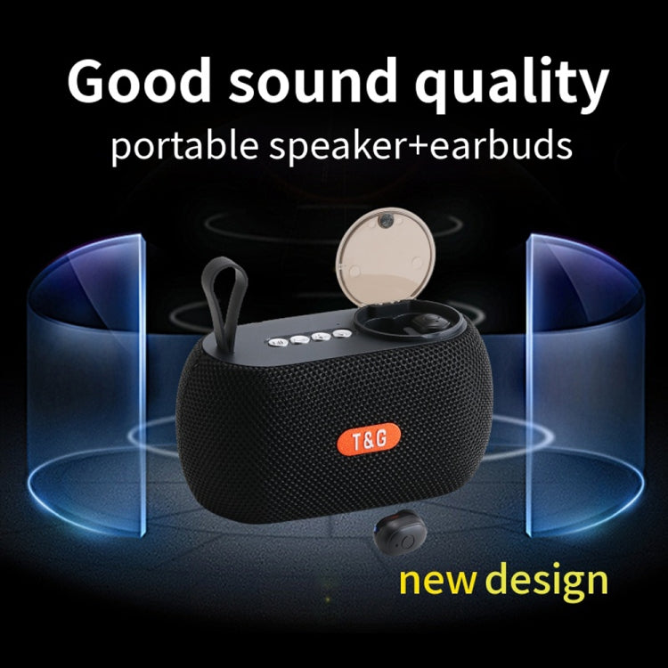 T&G TG810 2 in 1 Portable Outdoor Speaker + Mini Wireless Bluetooth Earphone(Blue) - Mini Speaker by T&G | Online Shopping South Africa | PMC Jewellery | Buy Now Pay Later Mobicred