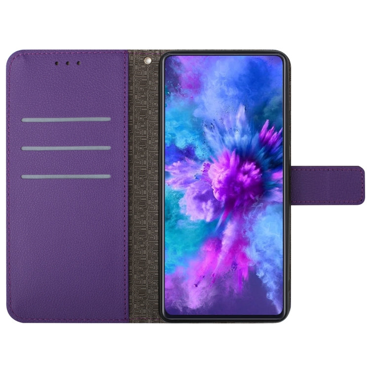 For vivo Y03 4G Rhombic Grid Texture Leather Phone Case(Purple) - vivo Cases by PMC TechLife | Online Shopping South Africa | PMC TechLife | Buy Now Pay Later Mobicred