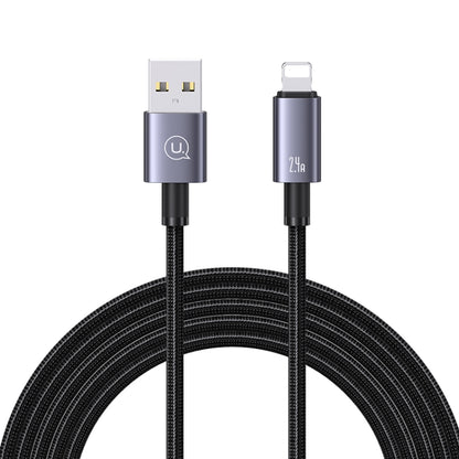 USAMS US-SJ669 USB To 8 Pin 2.4A Fast Charge Data Cable, Length: 2m(Black) - Normal Style Cable by USAMS | Online Shopping South Africa | PMC Jewellery | Buy Now Pay Later Mobicred