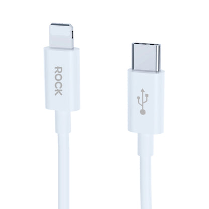 ROCK Simple Series 1m 27W USB-C / Type-C to 8 Pin Fast Charging Data Cable(White) - 2 in 1 Cable by ROCK | Online Shopping South Africa | PMC Jewellery | Buy Now Pay Later Mobicred