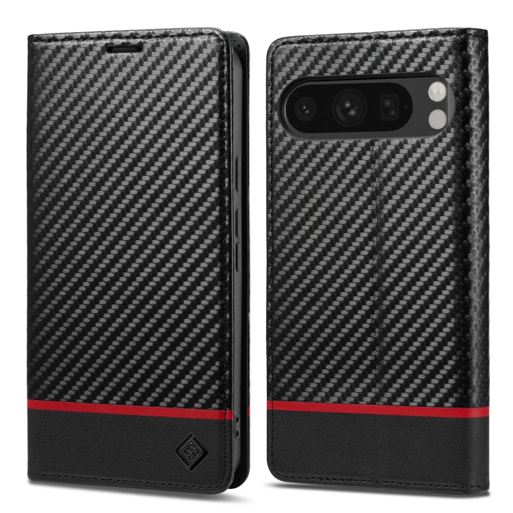 For Google Pixel 9 Pro LC.IMEEKE Carbon Fiber Leather Phone Case(Horizontal Black) - Google Cases by LC.IMEEKE | Online Shopping South Africa | PMC Jewellery | Buy Now Pay Later Mobicred