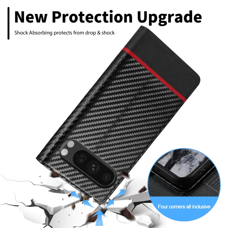 For Google Pixel 9 Pro LC.IMEEKE Carbon Fiber Leather Phone Case(Horizontal Black) - Google Cases by LC.IMEEKE | Online Shopping South Africa | PMC Jewellery | Buy Now Pay Later Mobicred