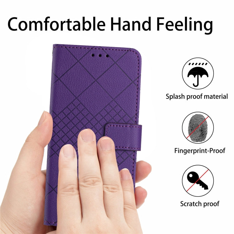 For Xiaomi Redmi 13C 4G Rhombic Grid Texture Leather Phone Case(Purple) - 13C Cases by PMC TechLife | Online Shopping South Africa | PMC TechLife