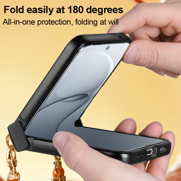 For Huawei nova Flip SULADA Elegant Rhombic Texture Folding Phone Case with Lanyard(Orange) - free shipping - PMC TechLife - Order now!