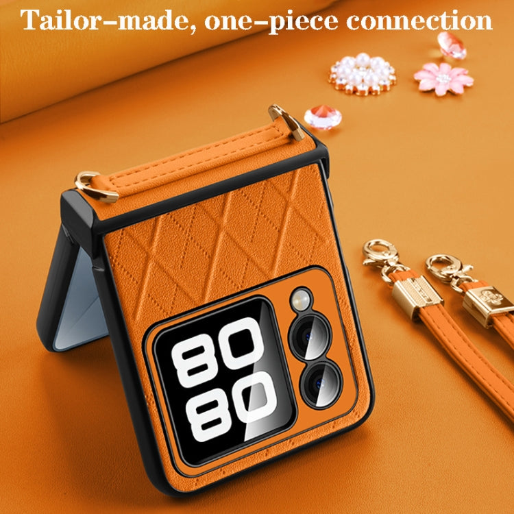 For Huawei nova Flip SULADA Elegant Rhombic Texture Folding Phone Case with Lanyard(Red) - free shipping - PMC TechLife - Order now!