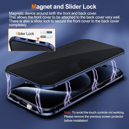 For iPhone 16 Pro Max Anti-peeping Magnetic Double-sided Tempered Glass Phone Case(Black) - iPhone 16 Pro Max Cases by PMC Jewellery | Online Shopping South Africa | PMC Jewellery | Buy Now Pay Later Mobicred