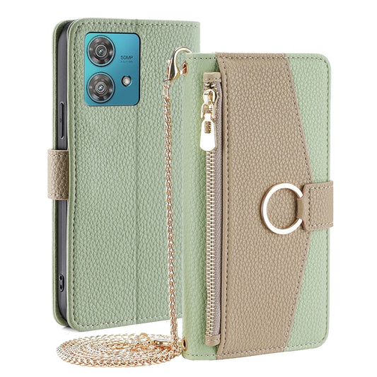 For Motorola Edge 40 Neo 5G Crossbody Litchi Texture Leather Phone Case(Green) - Motorola Cases by PMC Jewellery | Online Shopping South Africa | PMC Jewellery | Buy Now Pay Later Mobicred