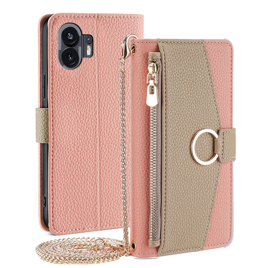 For Nothing Phone 2 Crossbody Litchi Texture Leather Phone Case(Pink) - More Brand by PMC Jewellery | Online Shopping South Africa | PMC Jewellery | Buy Now Pay Later Mobicred