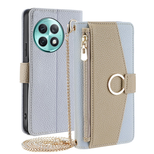 For OnePlus Ace 2 Pro Crossbody Litchi Texture Leather Phone Case(Blue) - OnePlus Cases by PMC Jewellery | Online Shopping South Africa | PMC Jewellery | Buy Now Pay Later Mobicred