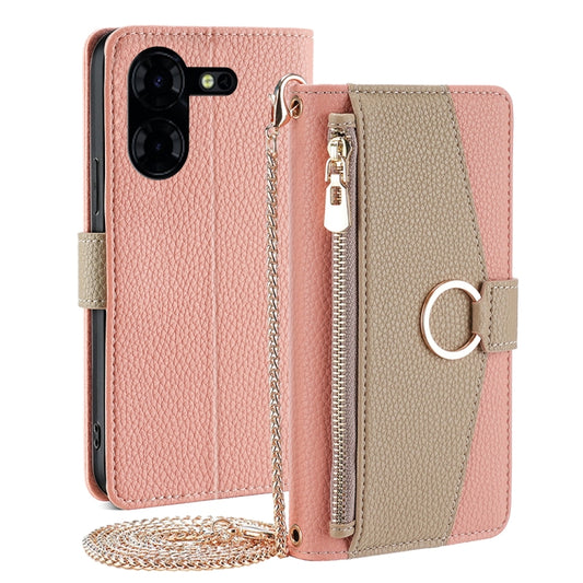 For Tecno Pova 5 Pro Crossbody Litchi Texture Leather Phone Case(Pink) - Tecno Cases by PMC Jewellery | Online Shopping South Africa | PMC Jewellery | Buy Now Pay Later Mobicred