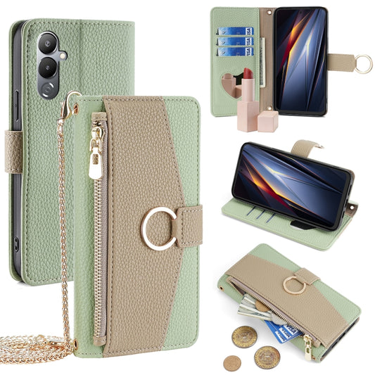 For Tecno Pova 4 Crossbody Litchi Texture Leather Phone Case(Green) - Tecno Cases by PMC Jewellery | Online Shopping South Africa | PMC Jewellery | Buy Now Pay Later Mobicred