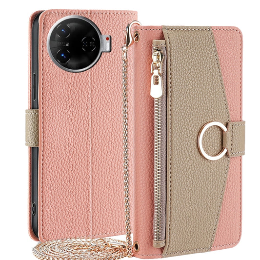 For Tecno Camon 30 Pro 5G Crossbody Litchi Texture Leather Phone Case(Pink) - Tecno Cases by PMC Jewellery | Online Shopping South Africa | PMC Jewellery | Buy Now Pay Later Mobicred