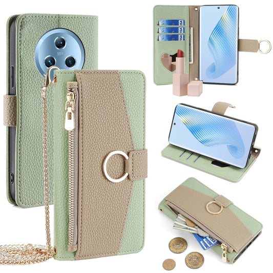 For Honor Magic5 Crossbody Litchi Texture Leather Phone Case(Green) - Honor Cases by PMC Jewellery | Online Shopping South Africa | PMC Jewellery | Buy Now Pay Later Mobicred