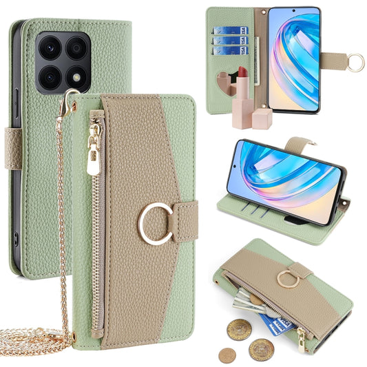 For Honor X8a Crossbody Litchi Texture Leather Phone Case(Green) - Honor Cases by PMC Jewellery | Online Shopping South Africa | PMC Jewellery | Buy Now Pay Later Mobicred